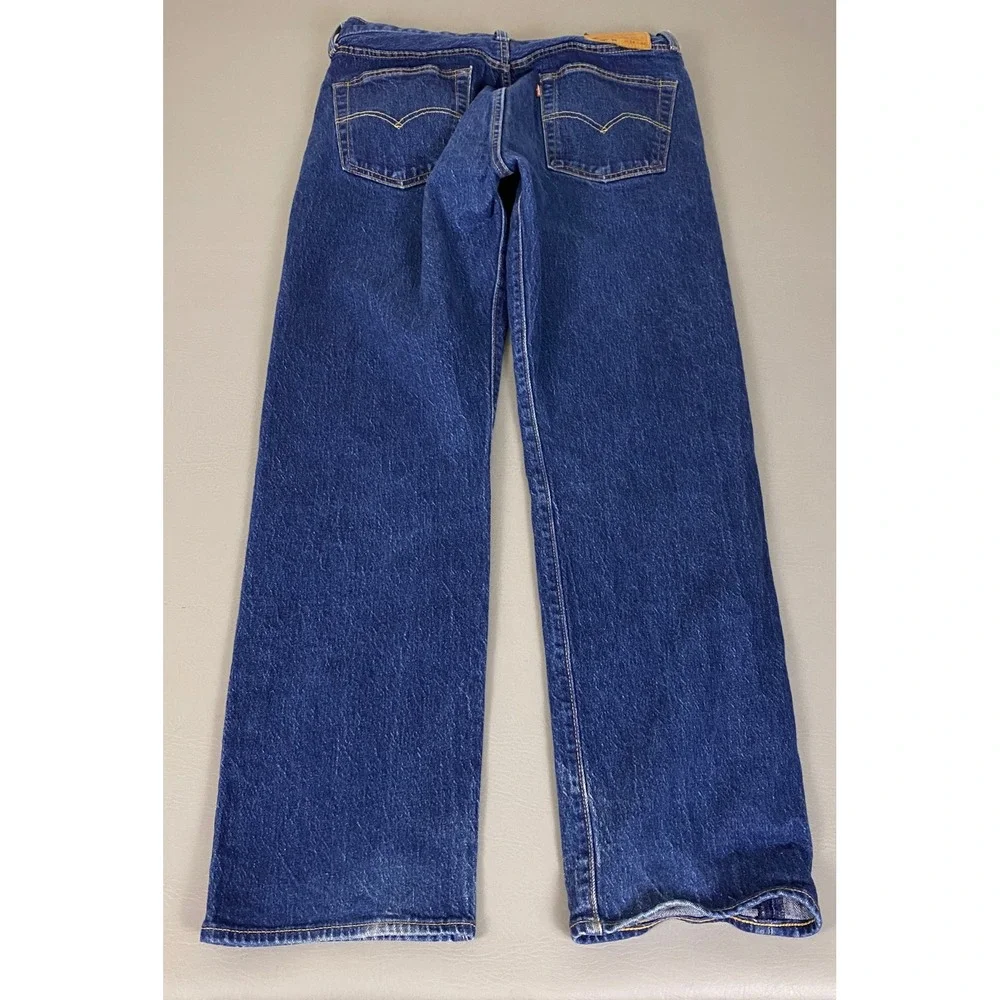 Levis Premium 501 93 Straight Jeans Men's 34x32 -Fit 34x30 Dark Blue Button Fly